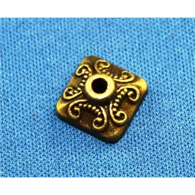 Bead Cap Square Antique Brass 10x10mm ea