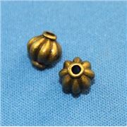 Filler Bead Corrugated Bead Antique Brass 8x8mm ea