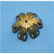 Bead Cap Filigree Flower Antique Brass 21x9mm ea