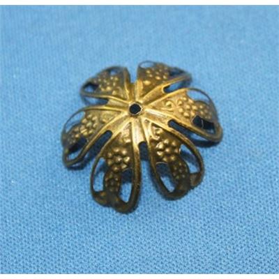 Bead Cap Filigree Flower Antique Brass 21x9mm ea