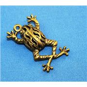 Charm Frog 36x23mm Antique Brass each