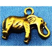 Charm Elephant 19x4mm Antique Brass each