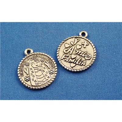 Charm Friends & Family Medallion Antique Silver 25x22mm each