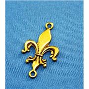 Fleur de Lis Connector Antique Gold ea