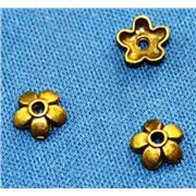 Bead Cap Flower Antique Brass 6.5mm ea