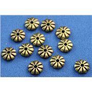 Filler Beads Flower Spacer 7x2mm Antique Brass  ea