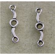 3 Hole  Connector 24x6mm Antique Silver ea