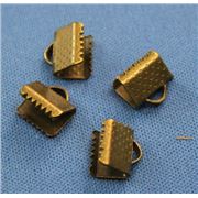 Ribbon End Antique Brass 8x8mm ea