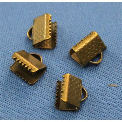 Ribbon End Antique Brass 8x8mm ea