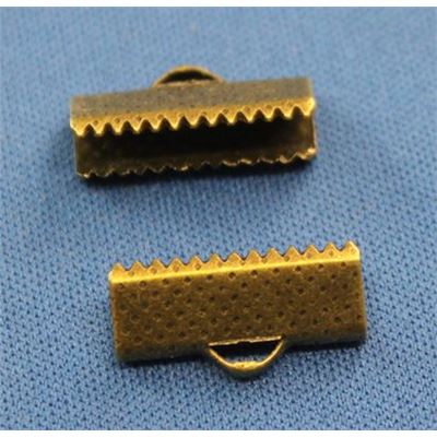 Ribbon End Antique Brass 16x7.5mm ea