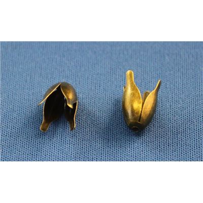 Bead Cap Flower Petals Antique Brass 13x8mm ea