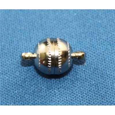Magnetic Clasp  Ball Rhodium Plated Nickel 8mm ea