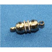 Magnetic Clasp  Barbell Rhodium Plated Nickel 11x6mm ea