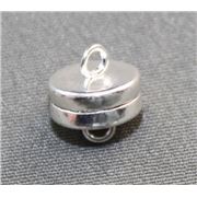 Magnetic Disc Clasp Silver 8mm ea