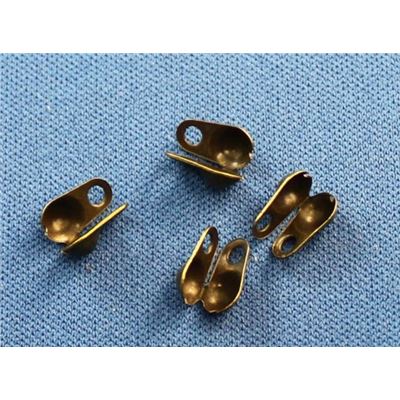 Callotte End Closing 8x4mm with Bail Antique Brass (per pair)