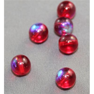 Tiffany Round Siam AB 8mm ea