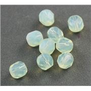 Firepolished Crystal Milky Jonquil 6mm ea