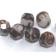 Firepolished Crystal Brown/White 6mm ea
