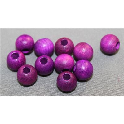 Wooden Round Purple  8mm ea
