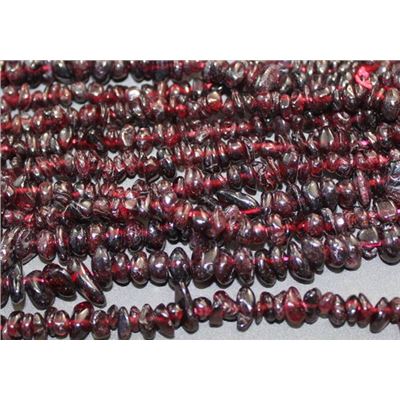 Semi Precious Strand Garnet Chips 32 inch ea