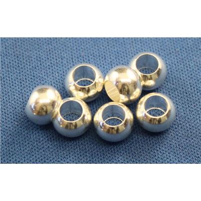 Filler Beads Big Hole Bead Silver  5x7mmea