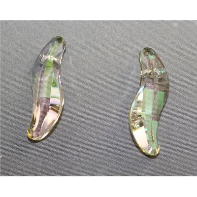 Swarovski Crystal 6525 Wave Pendant Luminous Green 28mm 