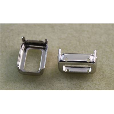 Claw Setting Rectangle 18x13mm - 4610/S Rhodium sew on 