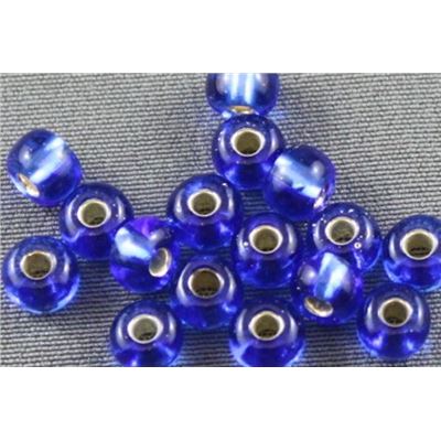 Czech Seed Bead Blue Silver Lined 5/0 - Minimum 12g