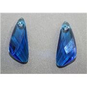 Swarovski Crystal 6690 Wing Pendant Capri Blue 23mm 