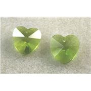Chinese Crystal Heart 15mm-Peridot ea