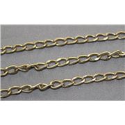 Chain Antique Brass Metallic F378AB Curb 6x4mm per metre