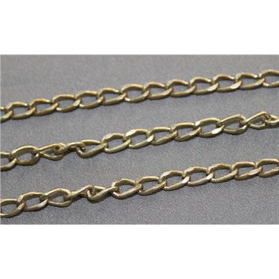 Chain Antique Brass Metallic F378AB Curb 6x4mm per metre