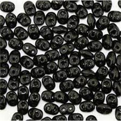 Superduo 2.5x5mm Jet Opaque - Aprx 24g Tube