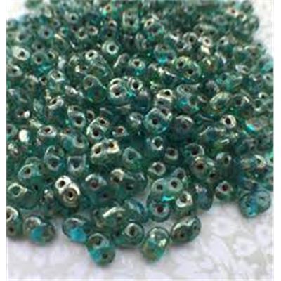 Superduo 2.5x5mm Aqua Picasso Approx 24g.