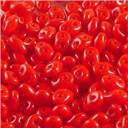 Superduo 2.5x5mm Opaque Coral Red - Aprx 24g Tube