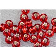 Toho Seed Bead Silver Lined Siam  Ruby 6/0 - Minimum 8g