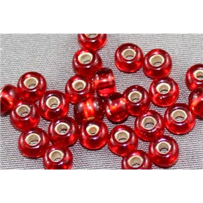 Toho Seed Bead Silver Lined Siam  Ruby 6/0 - Minimum 8g