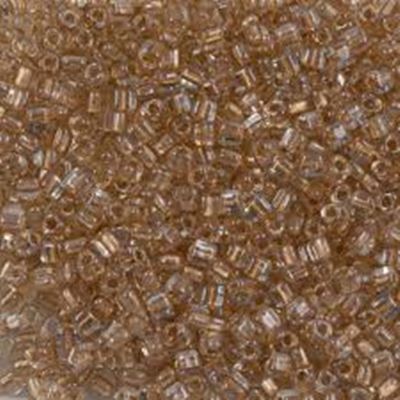 8/0 Miyuki Triangle Speckled Honey Beige Lined Crystal - Minimum 10g