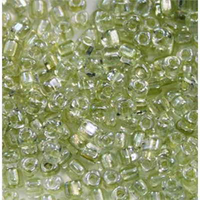 8/0 Miyuki Triangle Speckled Celery Lined Crystal - Minimum 10g