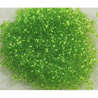 Czech Seed Bead Lime Green Transparent 11/0 - Minimum 8g