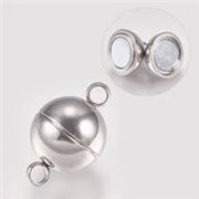Magnetic Clasp  Ball Antique Silver 10mm ea