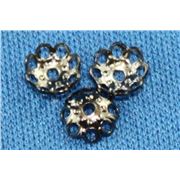 Bead Cap Filigree Black Nickel 6mm ea