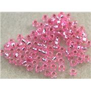 Toho Seed Bead Bright Pink  Silver Lined 6/0 - Minimum 8g