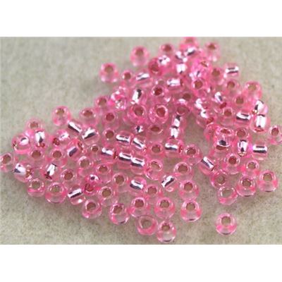 Toho Seed Bead Bright Pink  Silver Lined 6/0 - Minimum 8g