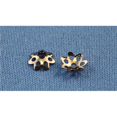 Bead Cap Daisy Black Nickel 7mm ea