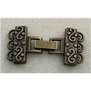 Clasp Decorative 3 strand Antique Brass 46x23mm ea