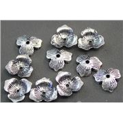 Bead Cap Flower Antique Silver 11x10mm ea