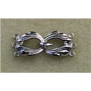 Clasp Interlocking 3 Strand Nickel 32mm ea