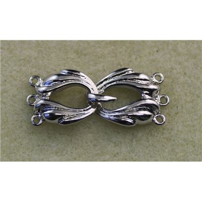 Clasp Interlocking 3 Strand Nickel 32mm ea