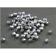 Firepolished Crystal Silver 3mm ea